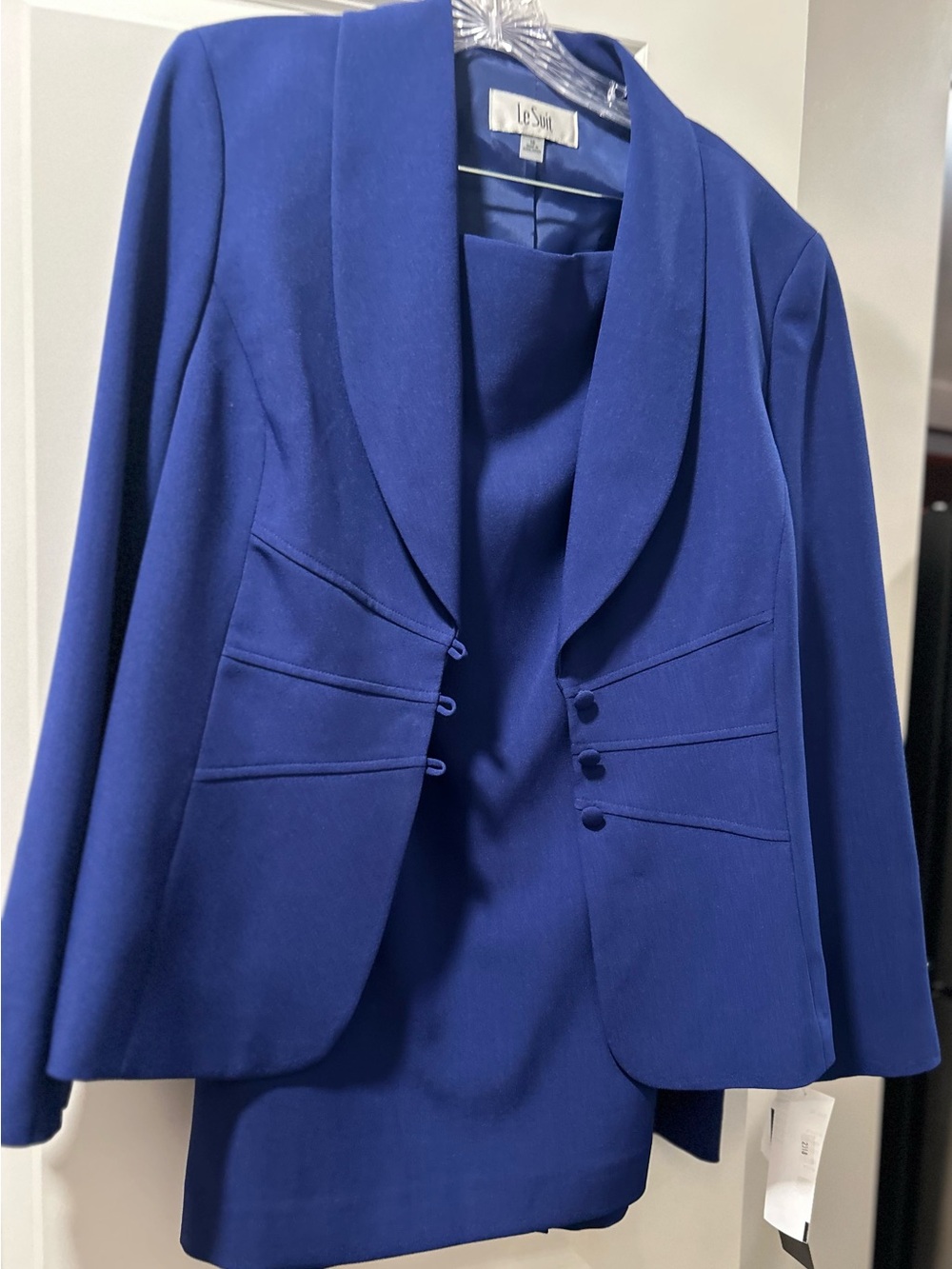 Le Suit Royal Blue Womens Blazer and Dress Set
